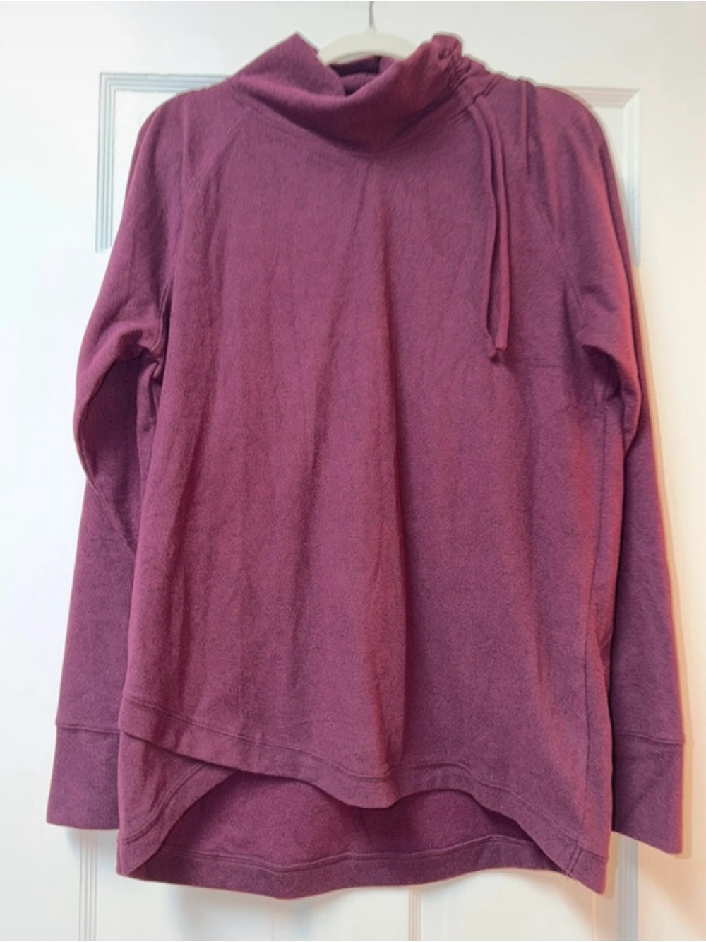 Maurices Mauve Drawstring Funnel Neck Pullover Sweater